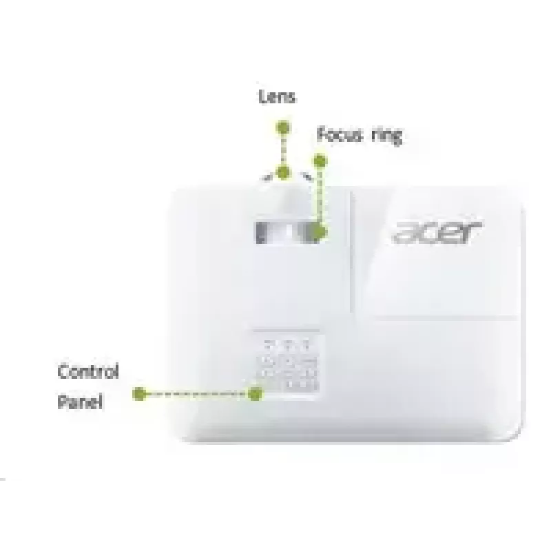 Acer īsa fokusa projektors S1387n, WXGA 1280x800, 4000 ANSI, 20 000:1, HDMI/VGA/RJ45, 16 W skaļrunis, 3,1 kg