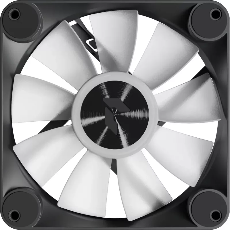Korpusa ventilators APNX FP1-R 120 mm, melns, apgriezta gaisa plūsma, 3 gab. iepakojumā
