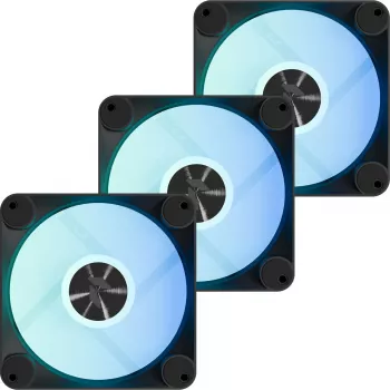 Korpusa ventilators APNX FP1-R 120 mm, melns, apgriezta gaisa plūsma, 3 gab. iepakojumā