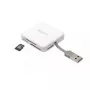 Karšu lasītājs PNY All in One Reader — USB 2.0, 480 Mbit/s, atbalsta CF/SD/MicroSD/MS/MiniSD/MMC, balts, 54×54×13 mm, 29 g