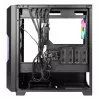 AZZA Guardian Glass Midi Tower datora korpuss — melns, ATX/Micro‑ATX/ITX/EATX, atbalsta 3,5 collas ×2 / 2,5 collas ×4, priekšējos 120/140 mm ventilatorus