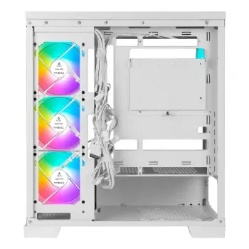 PC Midi Tower AZZA Cove (CSAZ-570W) — Melns, ATX/Micro-ITX/ITX, 3x120 mm sānu ventilatori, 1x120 mm aizmugurējais ventilators, atbalsta 2,5 collu un 3,5 collu diskus