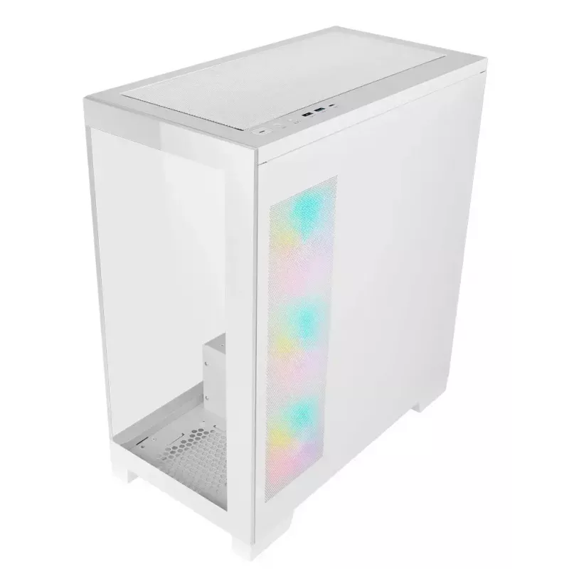 PC Midi Tower AZZA Cove (CSAZ-570W) — Melns, ATX/Micro-ITX/ITX, 3x120 mm sānu ventilatori, 1x120 mm aizmugurējais ventilators, atbalsta 2,5 collu un 3,5 collu diskus