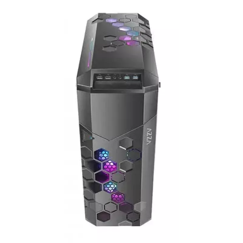 PC Case AZZA STORM ARGB Full Tower — Melns, ATX/Micro-ATX/EATX support, 2x 3.5 inch + 6x 2.5 inch bays, ARGB fans preinstalled