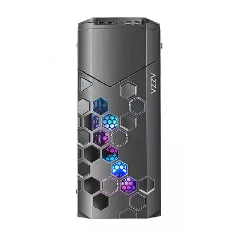 PC Case AZZA STORM ARGB Full Tower — Melns, ATX/Micro-ATX/EATX support, 2x 3.5 inch + 6x 2.5 inch bays, ARGB fans preinstalled