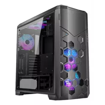 PC Case AZZA STORM ARGB Full Tower — Melns, ATX/Micro-ATX/EATX support, 2x 3.5 inch + 6x 2.5 inch bays, ARGB fans preinstalled