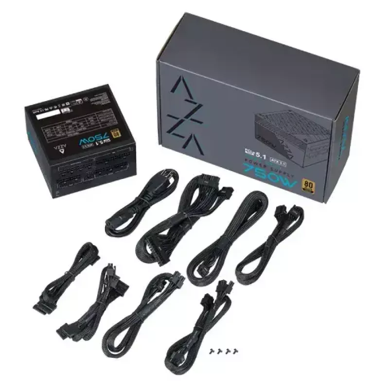 Azza PSAZ-750G barošanas bloks 750 W 20+4 pin ATX ATX Melns