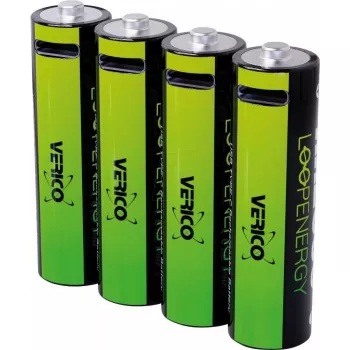 Atkārtoti uzlādējama Li‑Ion AA baterija VERICO LoopEnergy AA2550 USB‑C, 4 gab.