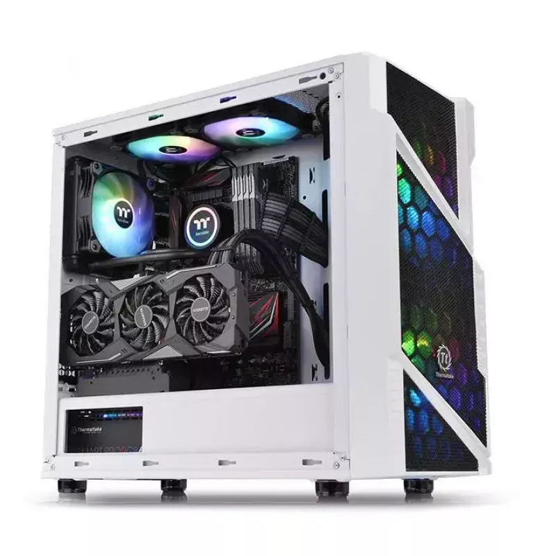 PC korpuss Thermaltake Commander C31 TG Snow ARGB Edition Midi Tower melns, balts