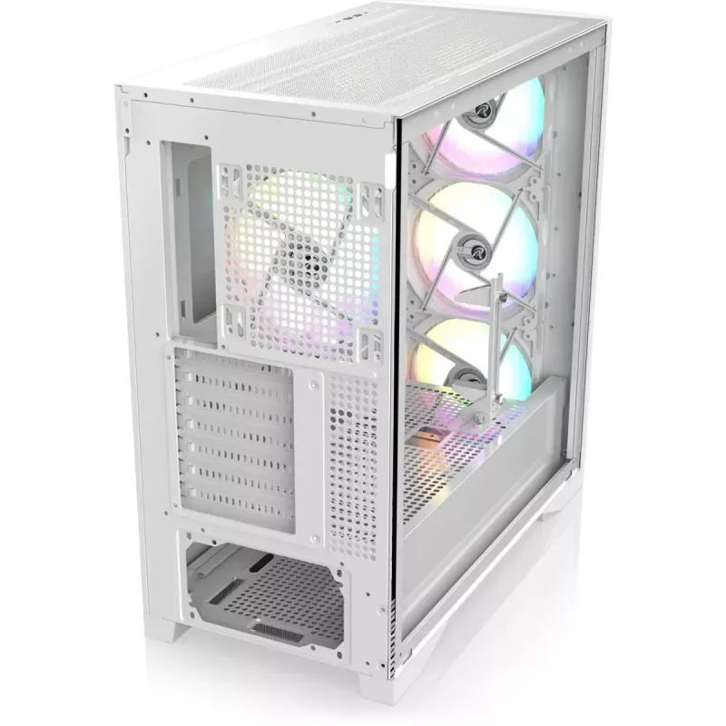 Torņa datora korpuss RAIJINTEK AGOS MAX-MS4 balts ar rūdīta stikla paneli