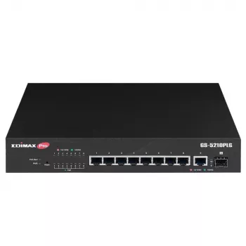 Vadāmais slēdzis Edimax GS-5210PLG 8 porti Gigabit Ethernet PoE melns