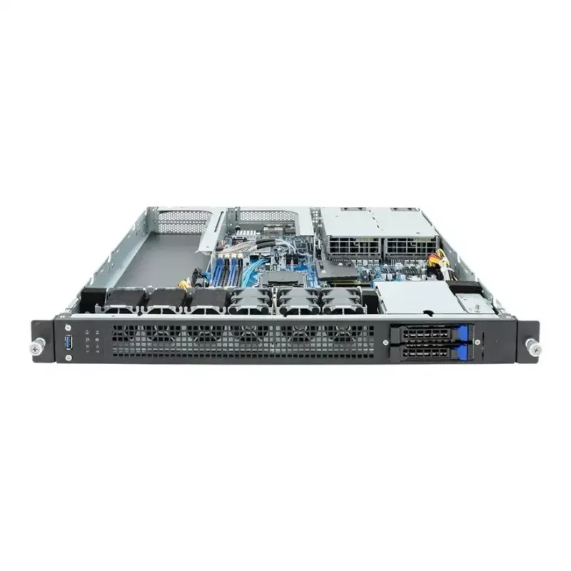 Rack server 1U GIGABYTE E133-C10-AAG1 — Socket AM5, AMD EPYC 4004 atbalsts, 4x DDR5 DIMM, 800W 80 PLUS Titanium barošanas bloks
