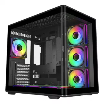 PC Case Cooler Master Elite 600 Midi Tower Melns ar Tempered Glass, supports ATX/Micro-ITX, 3x120mm side + 1x120mm rear fans, 2x3.5 inch + 2x2.5 inch bays