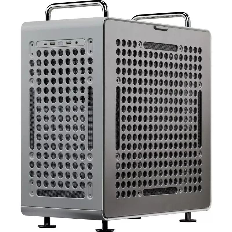 Datorkorpuss Cooler Master QUBE 540 Moonstone — vidustorņa ar rūdīta stikla sānu paneli (pelēks)