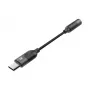 Mobile Phone kabelis UNITEK M1204A USB C to 3.5mm Melns 0.1m