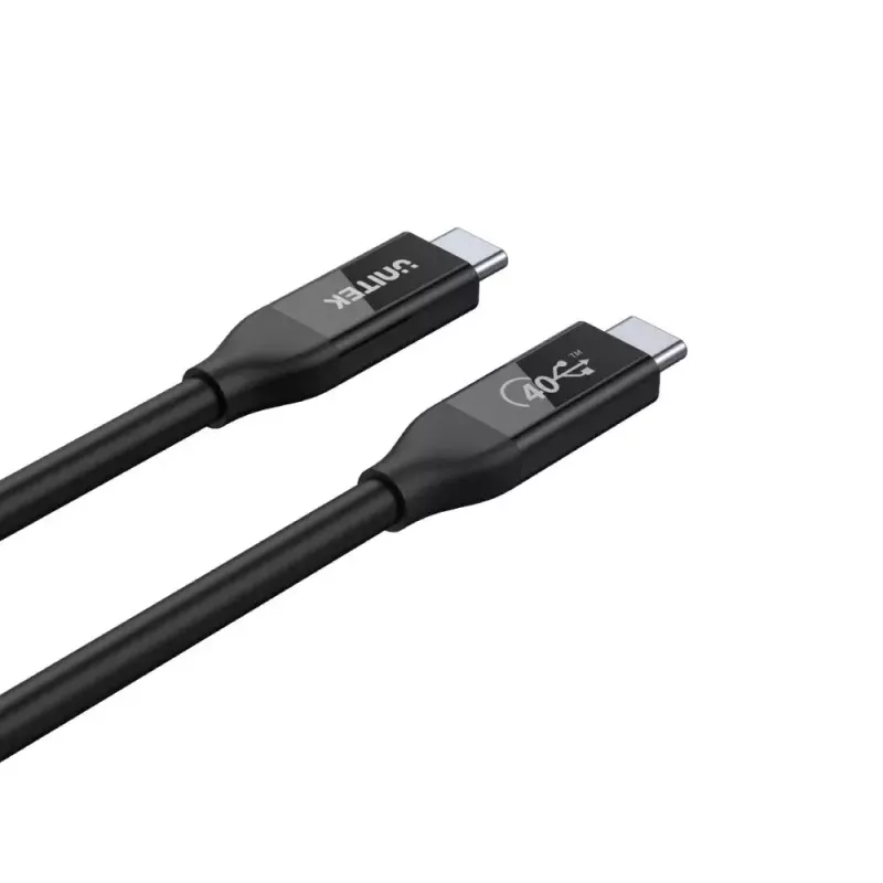 USB4 Gen 2x2 USB C kabelis Unitek C14100BK-0.8M — 0,8 m, USB-C uz USB-C, 40 Gbit/s, melns