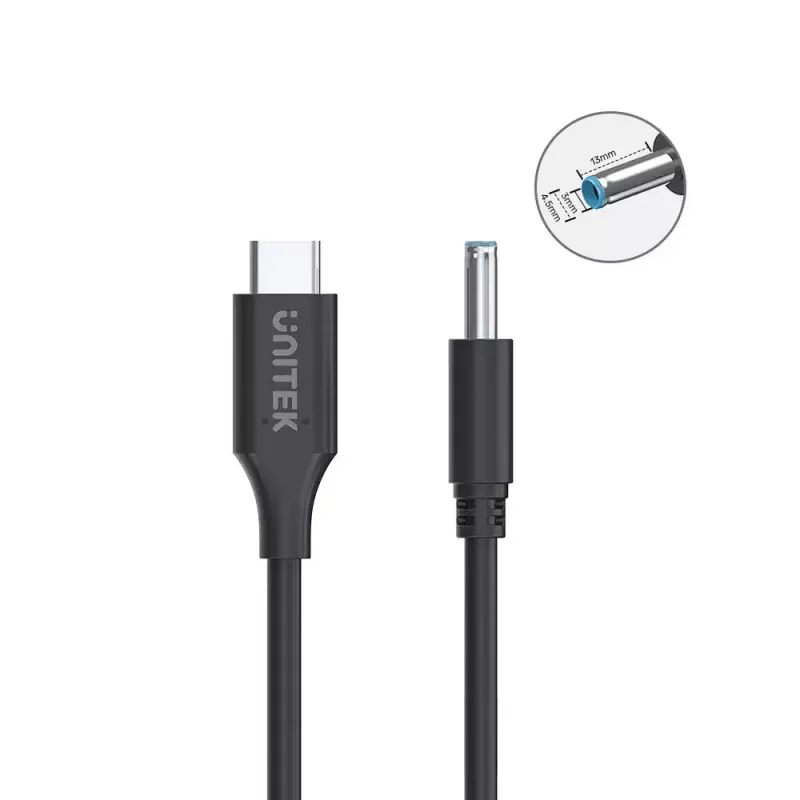 Strāvas kabelis UNITEK C14117BK-1.8M USB C DC 1,8 m 20 V 3,25 A