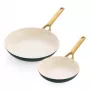 Pannu komplekts 2 gab. GreenPan Padova Reserve 20 cm un 26 cm - zaļš, nepiedegošs trauks