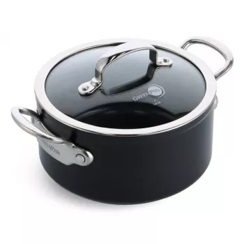 Universāla panna GreenPan Barcelona Pro apaļa 200 mm, melna, 1,84 kg, nesatur PFAS
