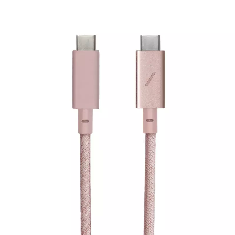 Native Union Belt Cable Pro USB-C uz USB-C kabelis, 2,4 m, LED displejs, Rose