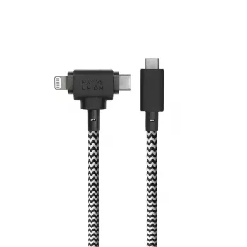 USB-C uz USB-C / Lightning kabelis Native Union Belt kabelis Duo, 1,5 m, zaļš