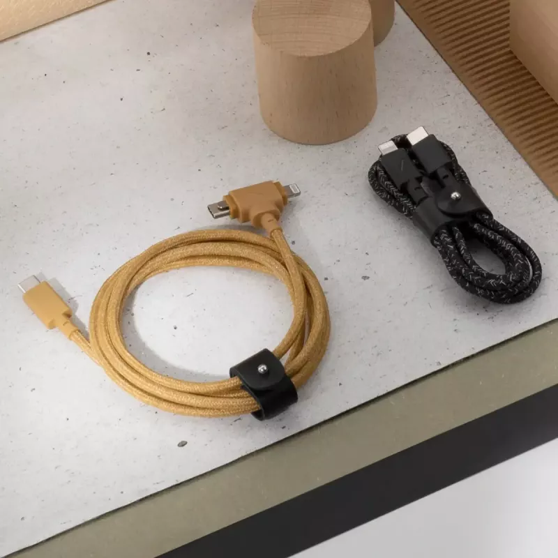 USB-C uz USB-C / Lightning kabelis Native Union Belt kabelis Duo, 1,5 m, zaļš
