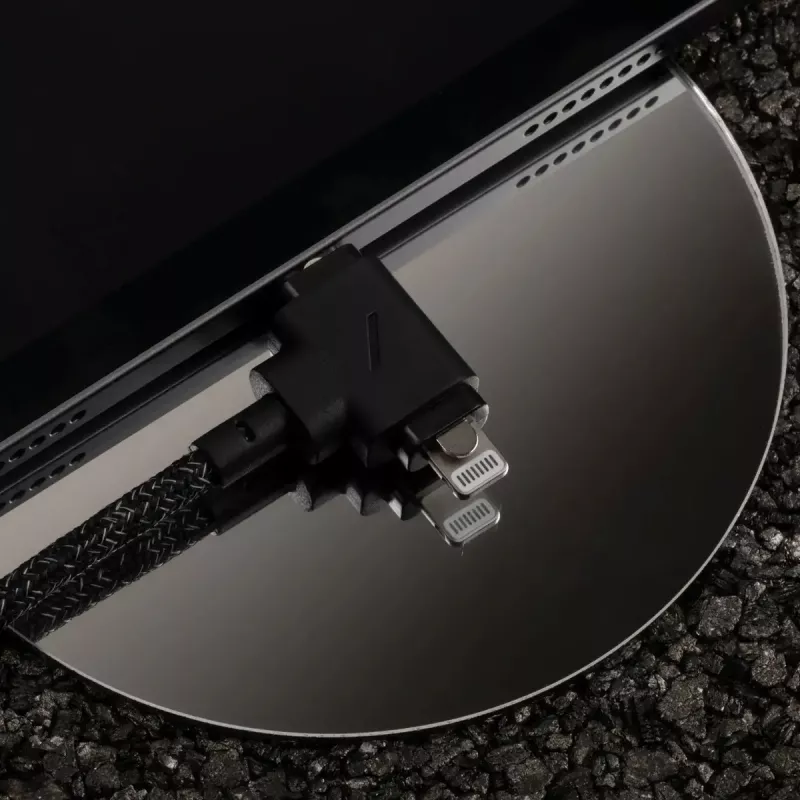 USB-C uz USB-C / Lightning kabelis Native Union Belt kabelis Duo, 1,5 m, zaļš