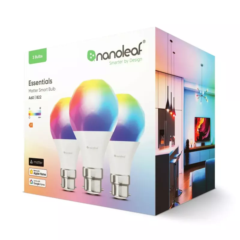 Viedā spuldze Nanoleaf NF080B02-3A19B — ar Wi‑Fi vadāma viedā LED spuldze