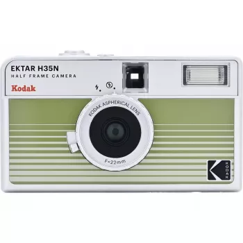 Filmu tālmēra kamera Kodak Ektar H35N svītraini zaļa RK0303, 35 mm, manuālas vadības