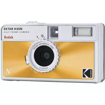 35mm filmu kamera Kodak EKTAR H35N Glazēta oranža — vienkārša fotografēšana, fiksēts objektīvs