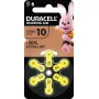Duracell EasyTab dzirdes aparātu baterijas 10. izmērs, 6 gab. iepakojumā