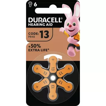 Dzirdes aparāta baterija Duracell EasyTab 13 (PR48) 6-iepakojums