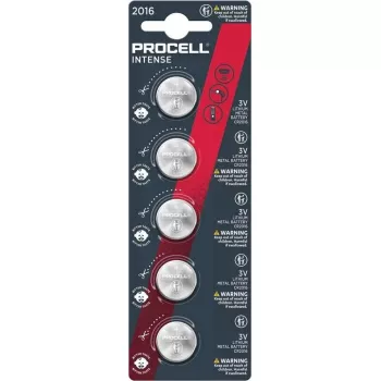 Monētu elements Duracell Procell CR2016 — litija, 3V, 5 gab. iepakojumā
