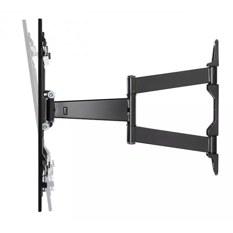 Sienas/griestu izkārtņu displeja stiprinājums B-TECH BTV513 55 collu (139,7 cm), maks. 35 kg, VESA 426×400, slīpums -2–10°, pagrieziens 180° — Melns