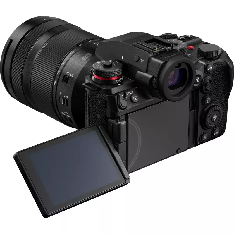 Bezspoguļu kamera Panasonic Lumix DC-S1R II ar 24–105mm objektīvu, 47.3MP pilna kadra