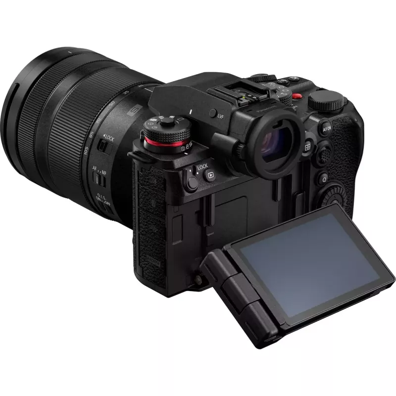 Bezspoguļu kamera Panasonic Lumix DC-S1R II ar 24–105mm objektīvu, 47.3MP pilna kadra
