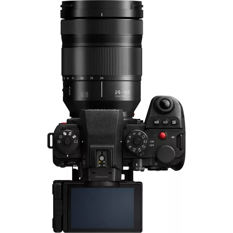 Bezspoguļu kamera Panasonic Lumix DC-S1R II ar 24–105mm objektīvu, 47.3MP pilna kadra