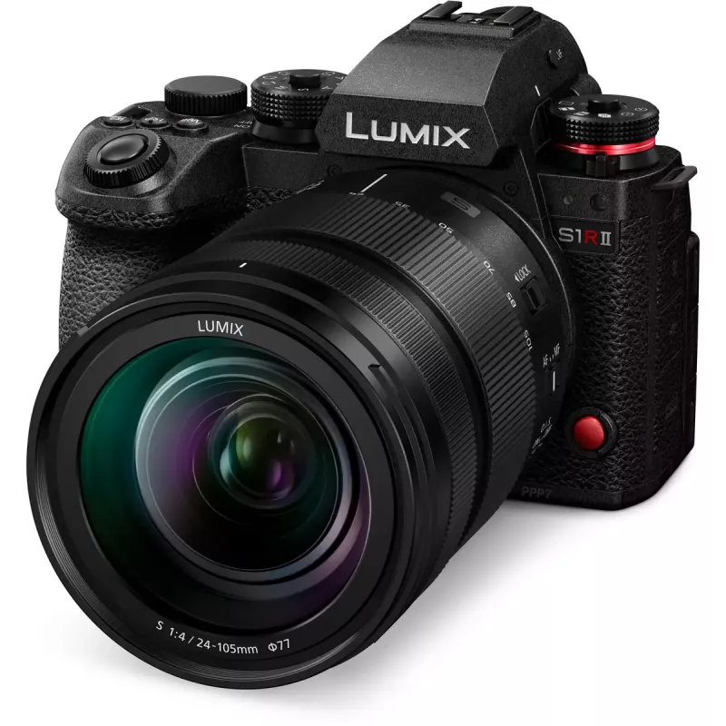 Bezspoguļu kamera Panasonic Lumix DC-S1R II ar 24–105mm objektīvu, 47.3MP pilna kadra