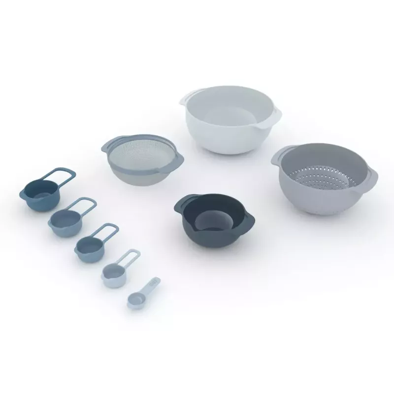 Joseph Joseph Nest Stackable zils un pelēks 4,5 l bļoda 1,65 l siets