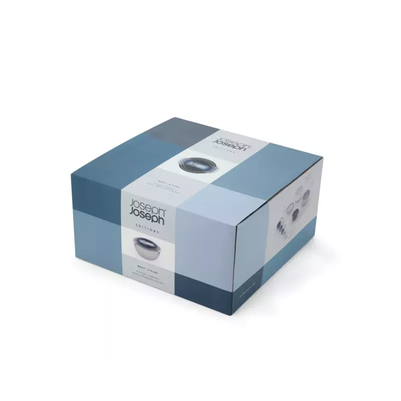 Joseph Joseph Nest Stackable zils un pelēks 4,5 l bļoda 1,65 l siets