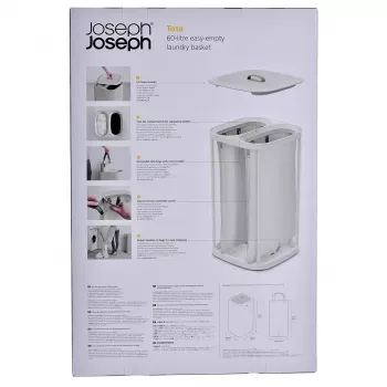 Veļas grozs Joseph Joseph Tota 60L Ecru – 60 litru ietilpība, ventilējams augsts veļas maiss