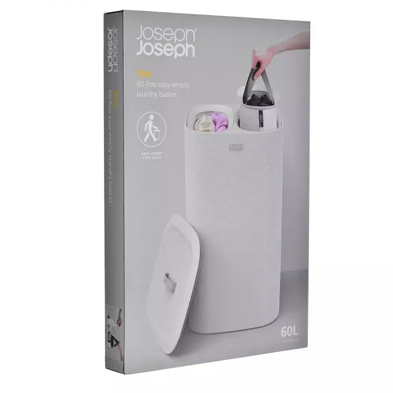 Veļas grozs Joseph Joseph Tota 60L Ecru – 60 litru ietilpība, ventilējams augsts veļas maiss