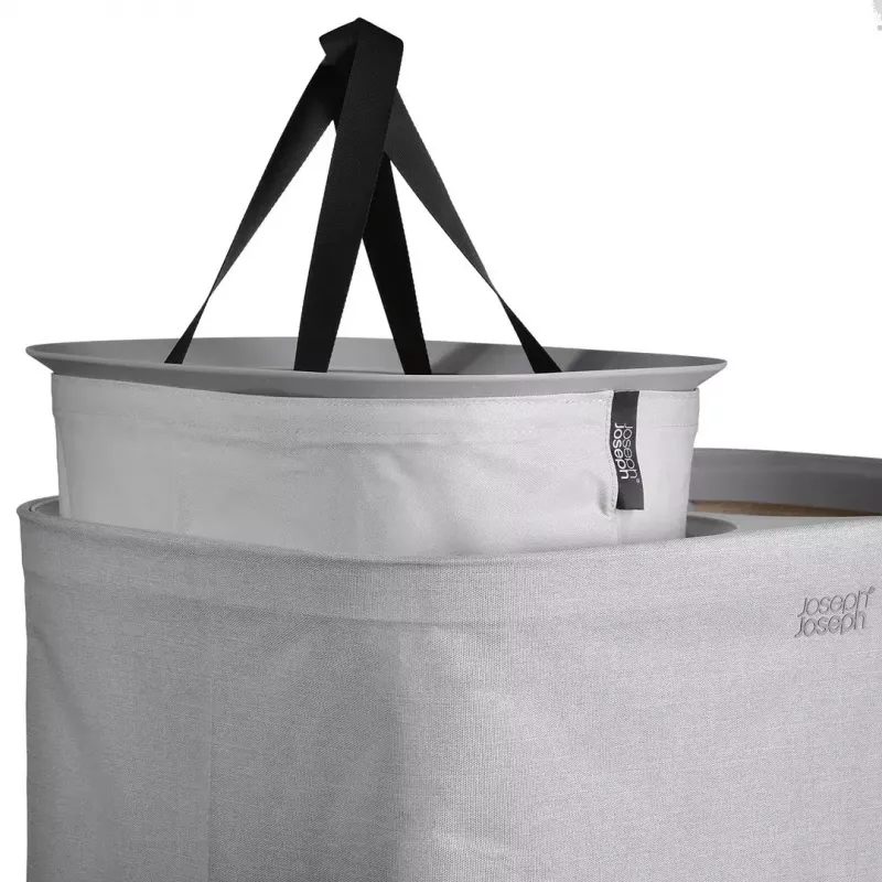 Veļas grozs Joseph Joseph Tota 60L Ecru – 60 litru ietilpība, ventilējams augsts veļas maiss