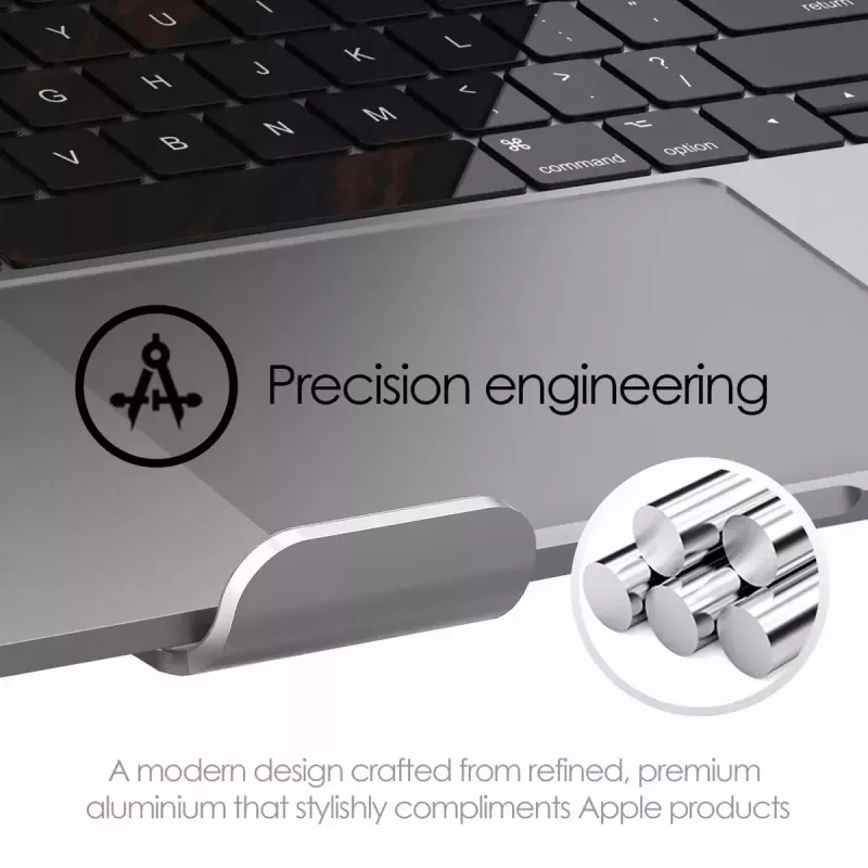 Laptop stand Desire2 Supreme Pro Silver for 43.9 cm (17.3 inch) laptops, aluminium, 127 mm height, 254 mm length