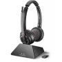 Headset & Charging Cradle POLY W8220 — Bezvadu Bluetooth, supraaurāls, galvas stīpa, 180 m diapazons, 160 g, melns