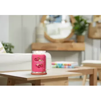 Vaska svece Yankee Candle Cylinder Raspberry Crimson — Augstums 157 mm, Diametrs 93 mm, Svars 567 g, 1 gab.