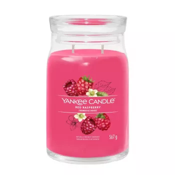 Vaska svece Yankee Candle Cylinder Raspberry Crimson — Augstums 157 mm, Diametrs 93 mm, Svars 567 g, 1 gab.