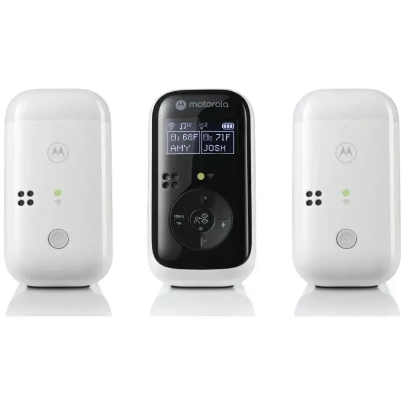 Bērnu monitorings MOTOROLA PIP15 Twin Audio ar 120 m darbības rādiusu, divu ierīču audio monitoringa komplekts