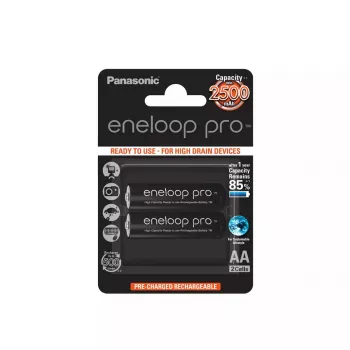 Uzlādējamā AA baterija Panasonic BK-3HCDE/2BE 2500mAh 1.2V, 2 gab.