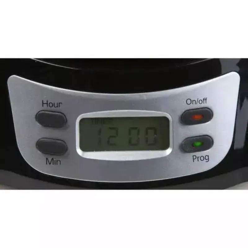 Pilienu kafijas automāts Domo DO709K — pusautomātisks, 1 L ūdens tvertne, 8 tasīšu krūze, LCD, nerūsējošais tērauds/melns